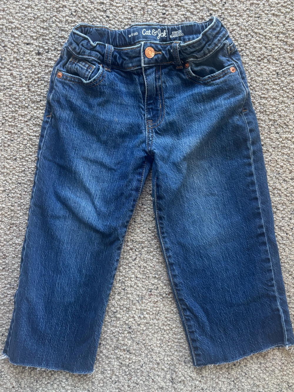 Cat & Jack Girl’s Cropped Wide Leg Jeans- size 6